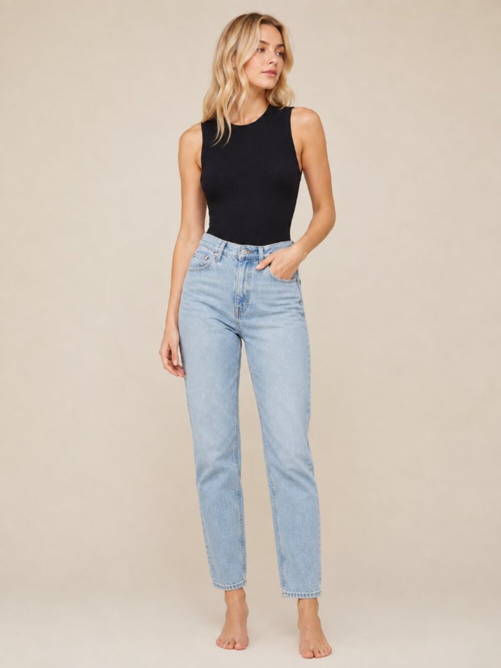 Free People Movement Ribbed Crew Neck Tank Bodysuit Black XS/ S #A4030